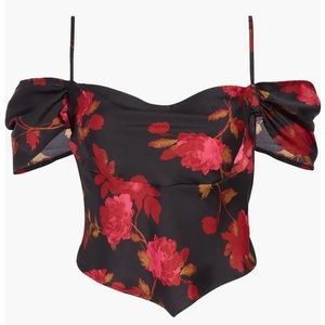 NWT Free People Cold Shoulder Floral Top, XL